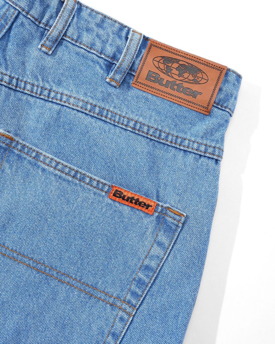 Butter Goods Baggy Denim Shorts Washed Indigo