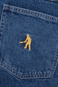 PASS~PORT Workers Club Jean Short in Faded Wash Dark Indigo