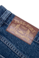 PASS~PORT Workers Club Jean Short in Faded Wash Dark Indigo