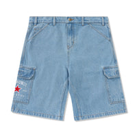 CASH ONLY Athletic Denim Shorts in Washed Indigo