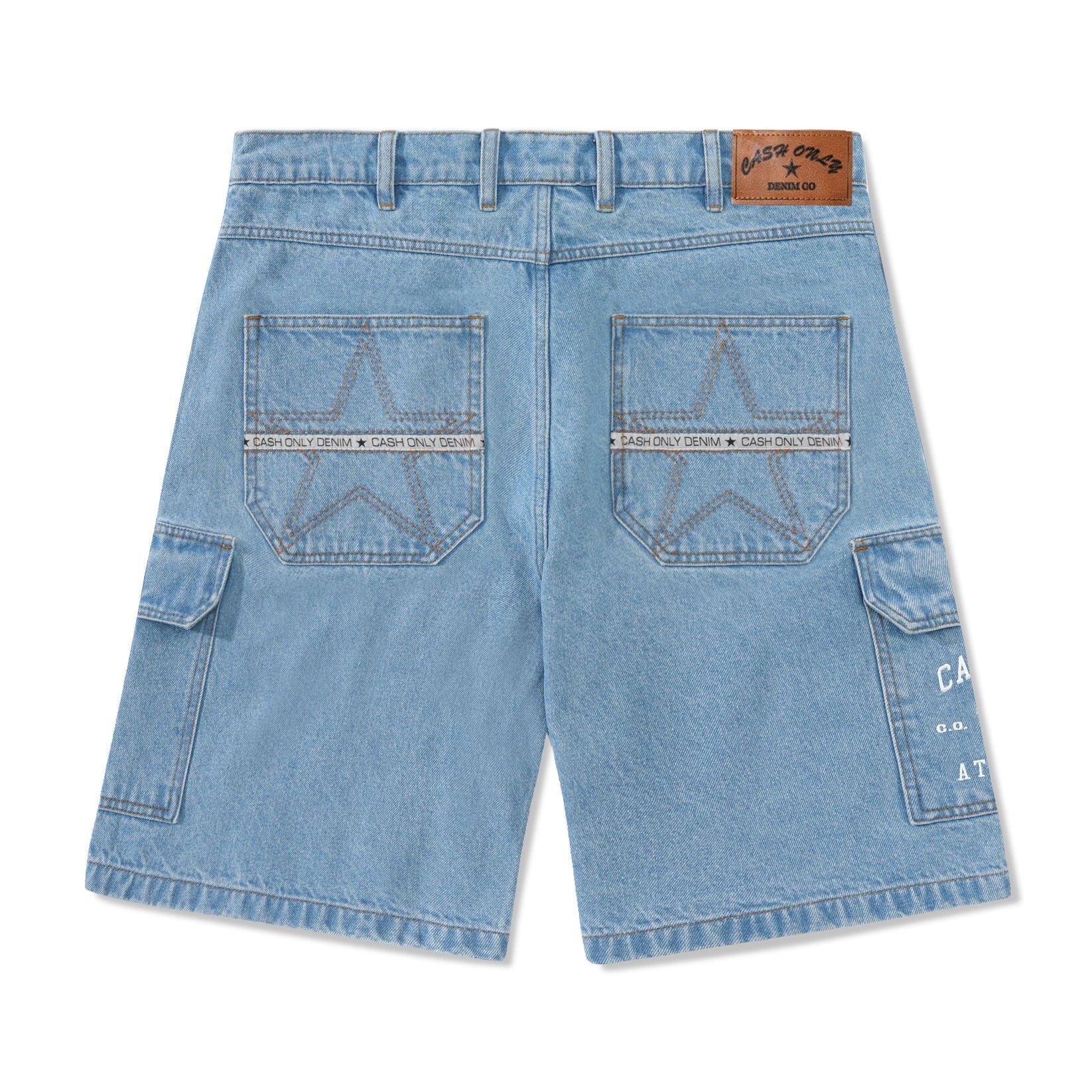 CASH ONLY Athletic Denim Shorts in Washed Indigo