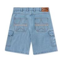 CASH ONLY Athletic Denim Shorts in Washed Indigo