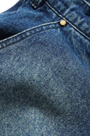 Butter Goods Spike Work Shorts in Distressed Indigo