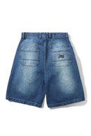 Butter Goods Spike Work Shorts in Distressed Indigo